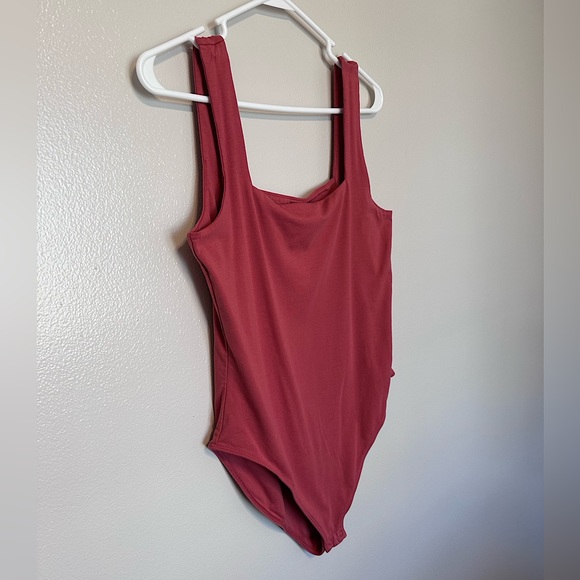 Old Navy - Square Neckline Bodysuit - Dark Coral - Large - Picture 3 of 4